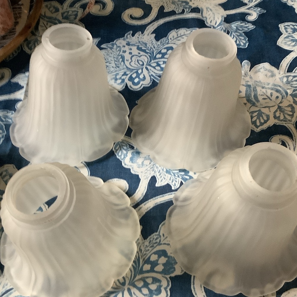 Frosted White Glass Lamp Shades -‎ Set of 4